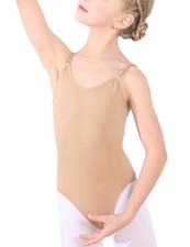 TENVDA Girls Seamless Camisole Undergarment Leotard Nude White Bodysuits Size...