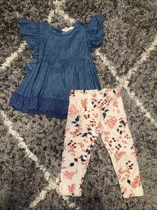 Toddler Girl’s Jessica Simpson Floral Top & Pants Set ~ Size 4T