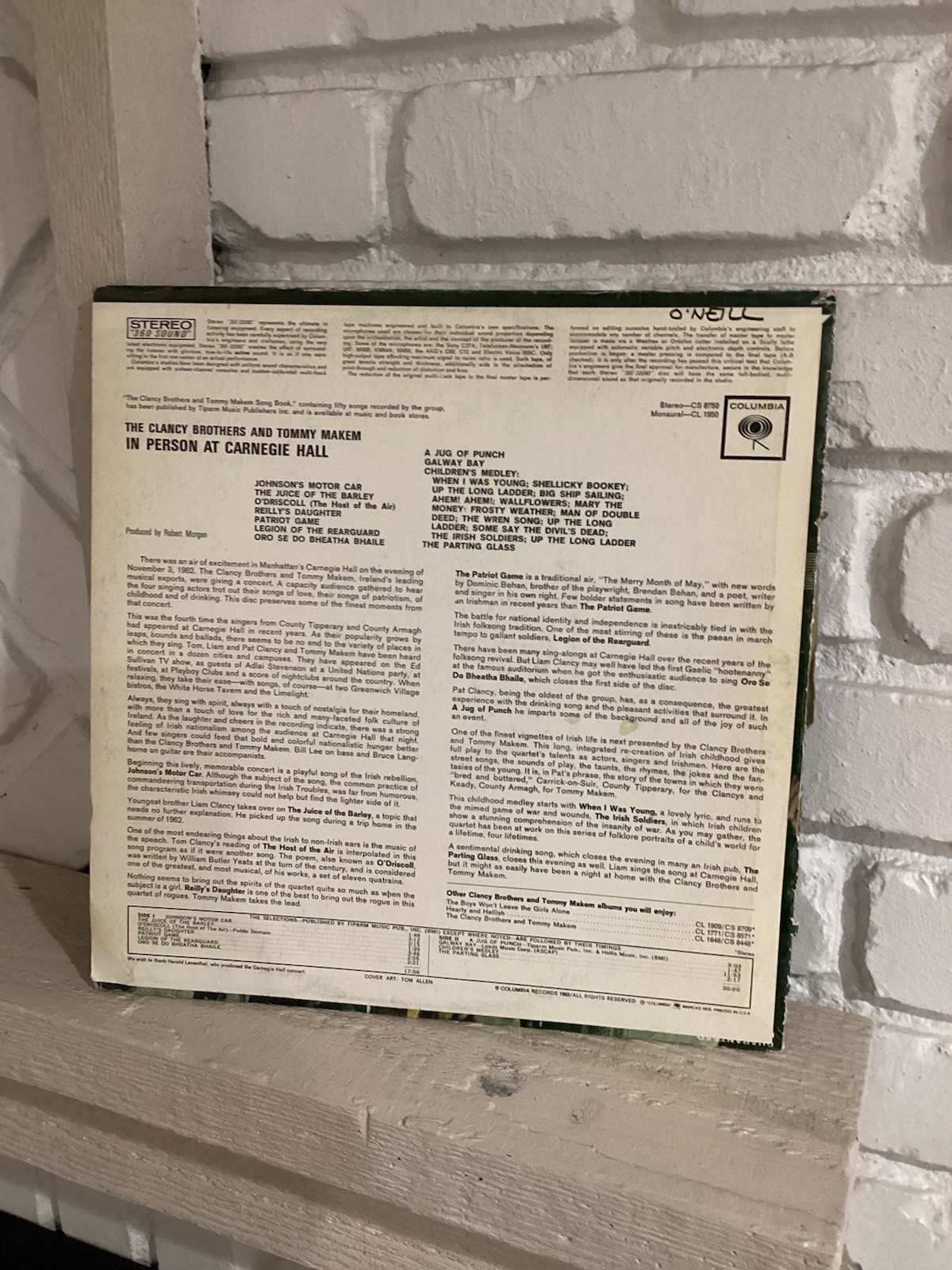 The Clancy Brothers and Tommy Makem; In Person at Carnegie Hall CS-8750 Pre Owne thumbnail 4