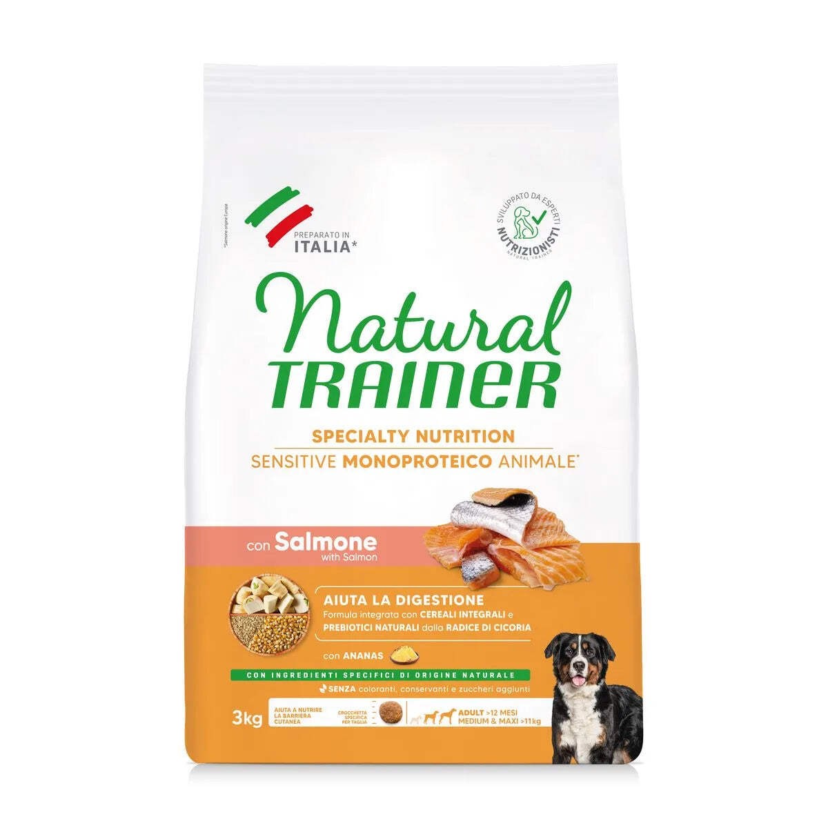Natural Trainer Trainer Cane Natural Sensitive Adulto Medium&Maxi Salmone 3 Kg - Immagine 2