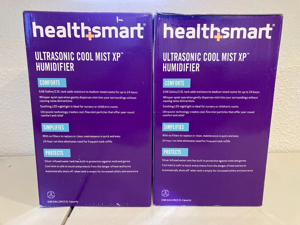 Lot of 2 HealthSmart Ultrasonic Cool Mist XP Humidifiers .66 Gal - Image 2 of 4