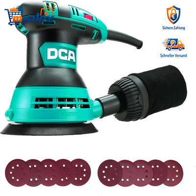 DCA Exzenterschleifer 300W 125mm 6 Geschwindigkeiten Schleifmaschine Werkzeug
