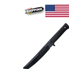 Rubber Training Knife Black Lightweight 7 Inch Tanto Blade for Safe Practice