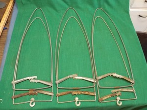 Lot of 6 vintage wire #1 muskrat fur stretchers 21" x 7"