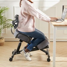 Adjustable Ergonomic Kneeling Chair Office Computer Posture Seat w/ Back Support