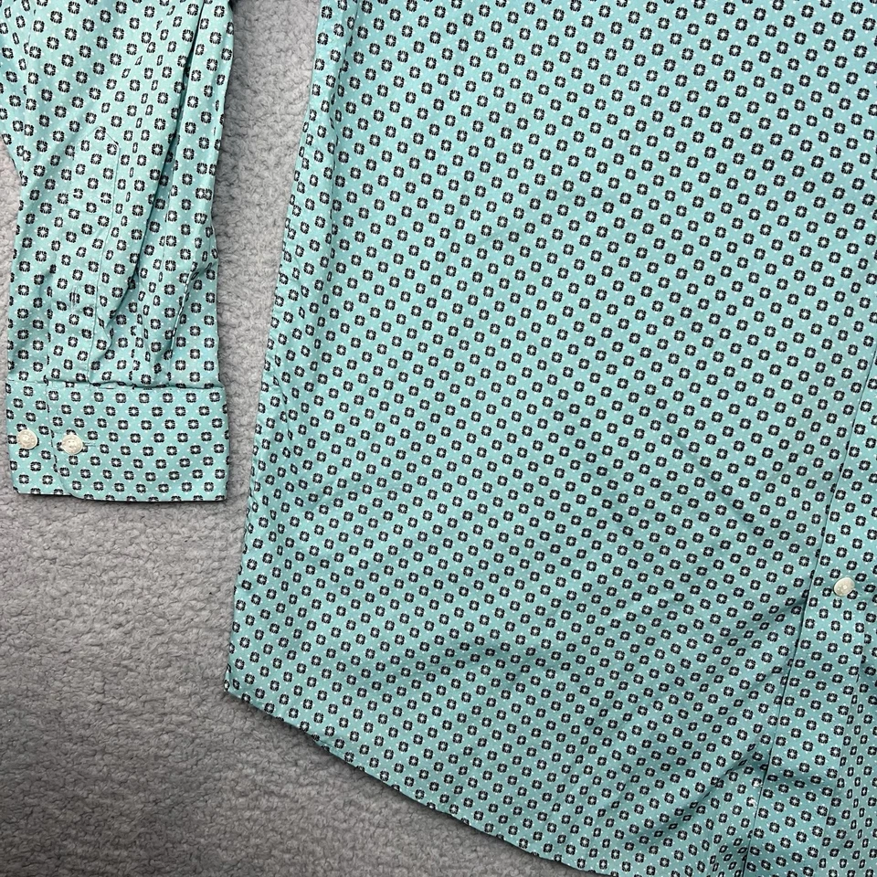 Ariat Men's XL Wrinkle Free Gunnar Long Sleeve Button Shirt Deep Teal - Image 3 of 4