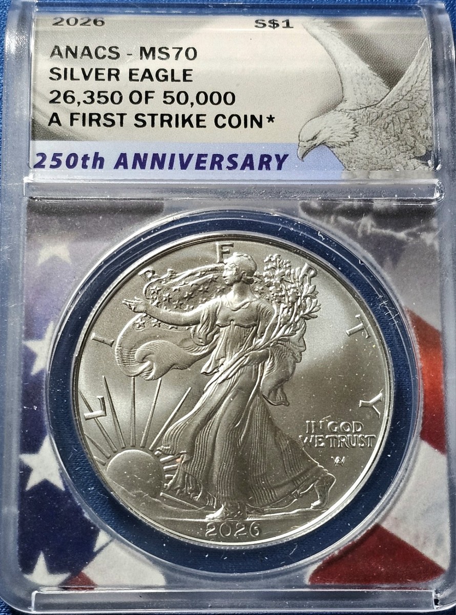 2012 イーグル銀貨　PCGS MS70 first strike 2026 MS 70 Silver Eagle One Of 50,000, 250th Anniversary First