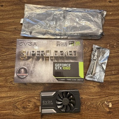 EVGA Geforce GTX 1060 SC. GDDR5, 6GB, Single-fan graphics card. Tested & Works