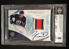 2010-11 UD Ultimate Collection Taylor Hall Rookie Patch Auto RPA RC BGS 9