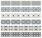Tile Stickers Waterproof Border Metro Mosaic Pack Of 24, 200mm x 100mm BT33