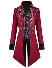 Crubelon Mens Gothic Victorian Tailcoat Jacket Steampunk Costume