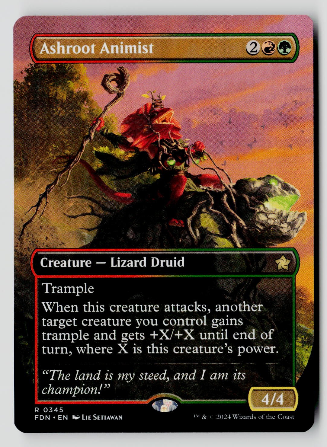 Ashroot Animist (Borderless) 345 R MTG FDN NM