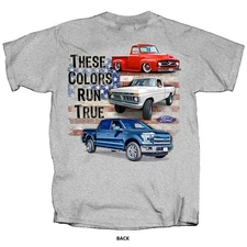 Joe Blow T's Ford Trucks 100th Anniversary Men's Gray T-Shirt F100 F150 Flag