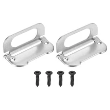 Recessed Pull Door Handle, 2 Pcs Invisible Flush Handle with Screw, Silver