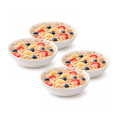 4er Set cremeweiß Melamin Müslischalen 15 cm Frühstück Haferflocken Suppe Salat Pasta
