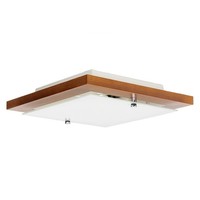 Deckenleuchte Holz Rustikal Quadratisch Eckig Flach Erin Wohnzimmer Flur Lampe