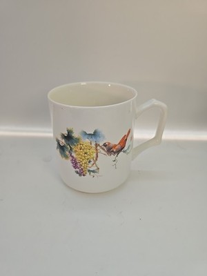 Cheng s Zhen Cheng Tao Ci White Porcelain Mug Bird Grapevine Chinese Tea Cup