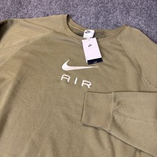 Nike Sportswear Air Men's XL French Terry Crew Sweatshirt Olive Green DV9829-222