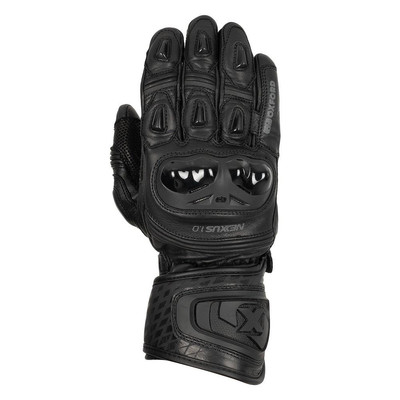 Oxford Nexus Leder Sport Motorrad Handschuhe Track CE lang Bike schwarz rot weiß
