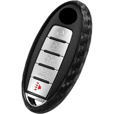 Key Fob Case Carbon Fiber Pattern Silicone Cover Compatible with Altima Armada G