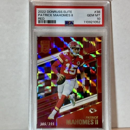 Patrick Mahomes II PSA 10 💎 2022 Donruss Elite Red Color Match Parallel #d/399