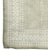 Todd Snyder Pocket Square Cotton - Linen Beige Tile Border Italy New Tag 118
