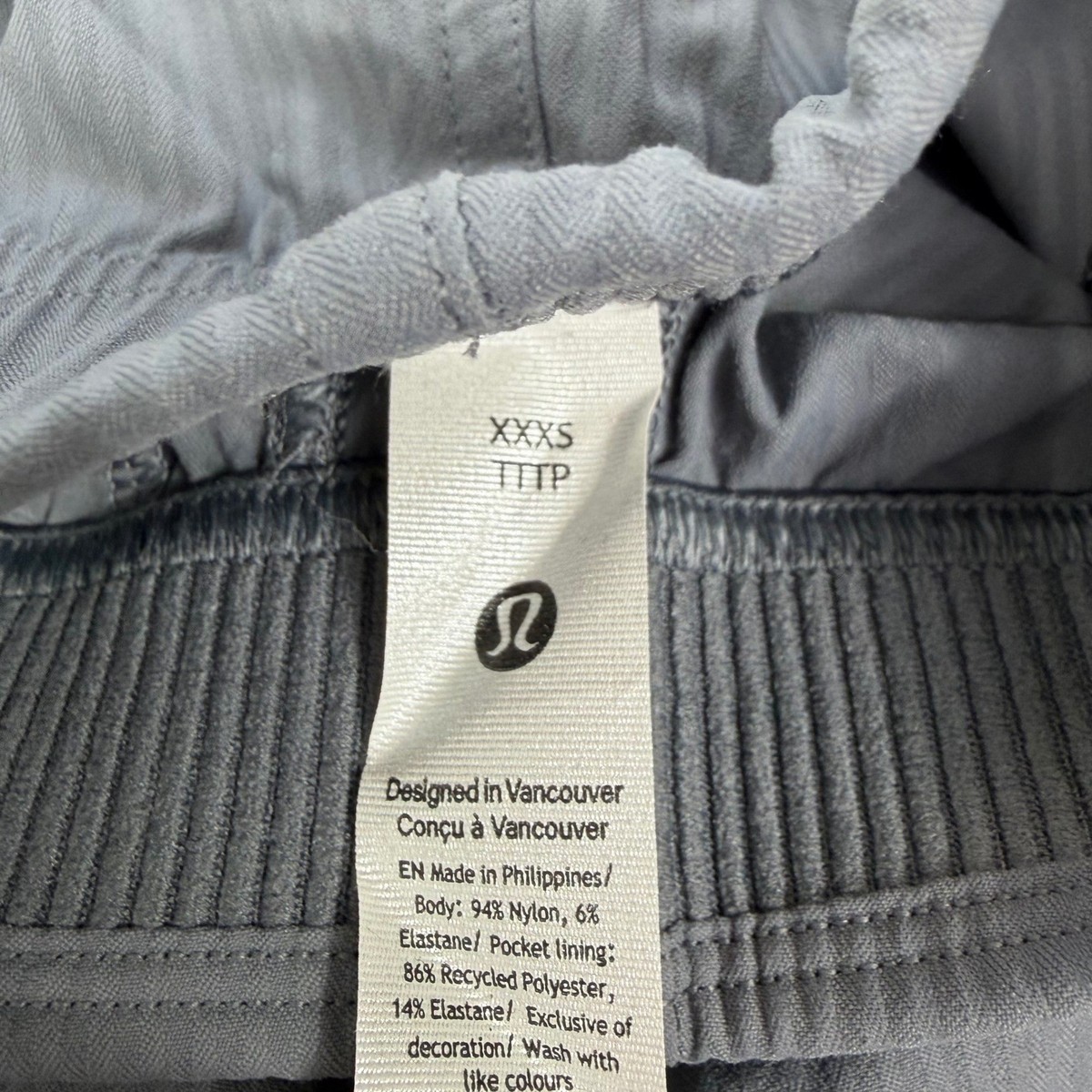Lululemon Dance Studio Slim Fit High Rise Flared Ribbed Ruched Pants XXXS Grey View 3