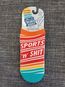 Blue Q Sports N Sh*t Sneaker Sock Unisex/Seamless Toe/Stays Put/Size S-M NEW!