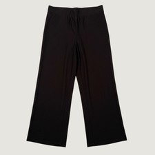Eileen Fisher Womens Brown Wide Leg Ankle Pants Viscose Stretch Size L USA Made