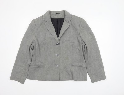 Principles Damen Anzugjacke grau Regular Fit Einreiher UK 18