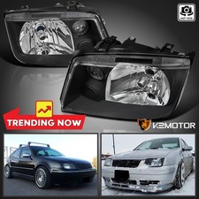 Black Fits 1999-2005 Volkswagen Vw Jetta Bora Mk4 Headlights Leftright 99-05