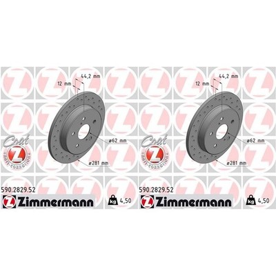 2x ZIMMERMANN SPORT Z BREMSSCHEIBEN 281mm GELOCHT HINTEN VORNE passend für LEXUS