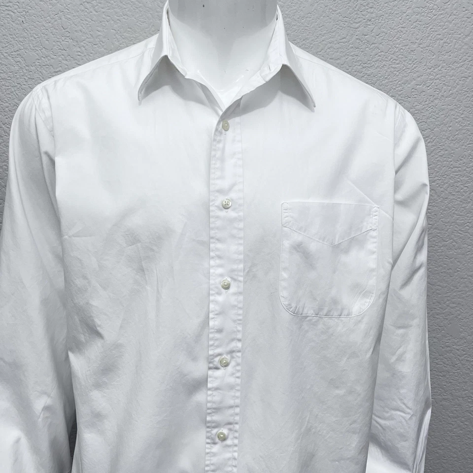 Vtg USA Brooks Brothers Men Dress Shirt 17-37 French Cuffs Classic White Cotton - Image 2 of 4