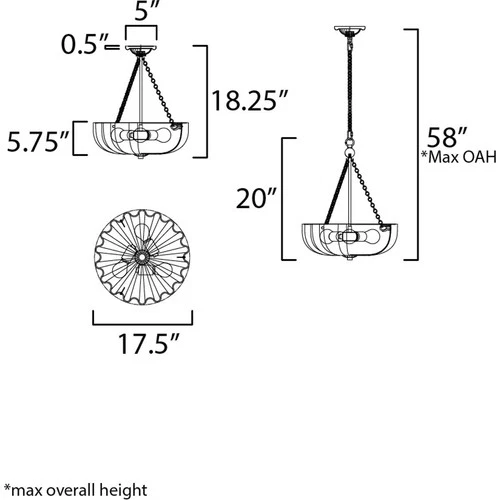 Maxim Lighting 22653WTNAB Bundt Semi-Flush Mount White and Natural Aged Brass - Picture 4 of 4