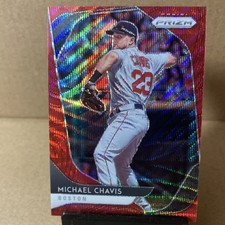 2020 Panini Prizm Michael Chavis #91 Red Prizm Serial #40/99 Boston Red Sox