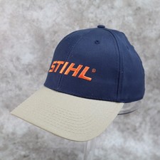Stihl Outfitters Chainsaw Hat Ball Cap Blue Tan Orange Mens Strapback Adjustable