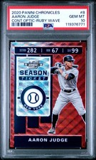 2020 Panini Chronicles Contenders Optic #8 Aaron Judge Ruby Wave #/199 PSA 10