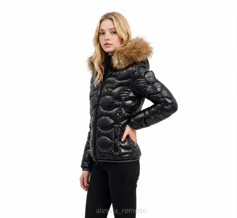 Damen Jacke Blauer schwarz Patch Glitzer  - Bild 1 von 3