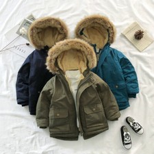 Kids Baby Boys Winter Warm Coat Thick Outerwear Boy Hooded Jacket Clothes New