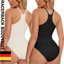 Damen Shapewear Bauchweg Bodysuit Miederbodys Racerback Body Shaper