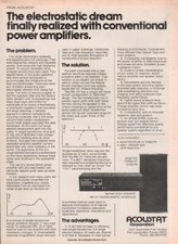 Acoustat - MK-121 Speaker Interface - Original Magazine Ad - 1980