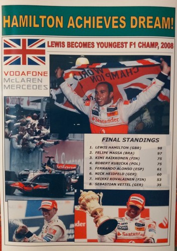 Lewis Hamilton 2008 Formula One World Champion - souvenir print - Picture 5 of 5