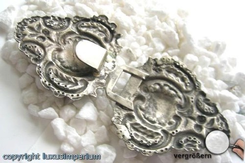 Gürtelschnalle*Silberschnalle Schliesse mit Silberauflage Jugendstil Gr.15 x 8cm - Picture 3 of 12