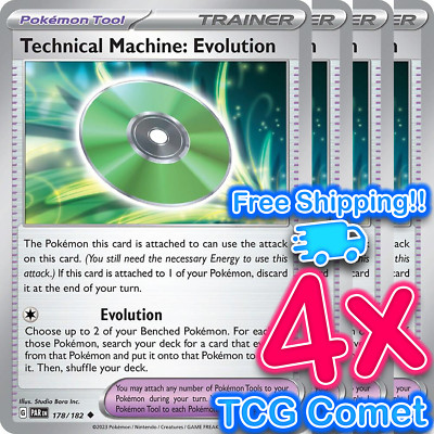 [4x Playset] Technical Machine: Evolution 178/182 SV04: Paradox Rift Pokemon TCG