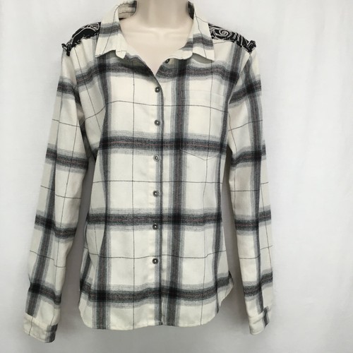 White Crow Womens Small Flannel Rayon 