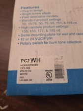 System Sensor PC2WH ceiling white horn-strobe nib