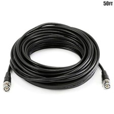50FT BNC Twist On Male to Male RG58 Coax Coaxial Cable Cord 50 Ohm Black