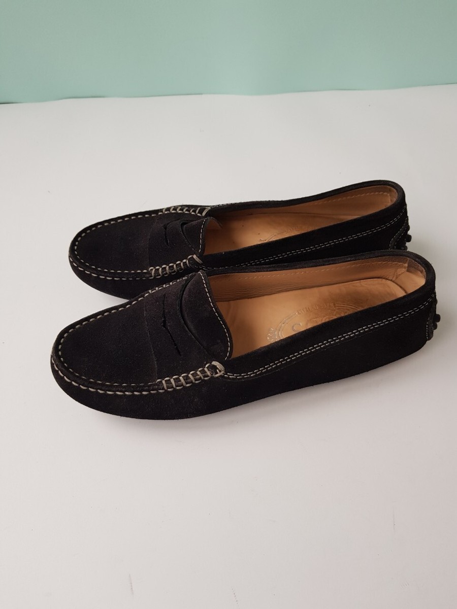 Tod’s Black Suede Loafers Slide On Slip On Leather Driving Penny Shoes Size 10.5 TODS BLACK SUEDE DRIVING PENNY LOAFERS WOMEN SHOES SZ 5 | eBay main image 2