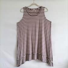 Logo By Layers Womens Purple & White Striped Print Witchy Tank Dress Size 1X