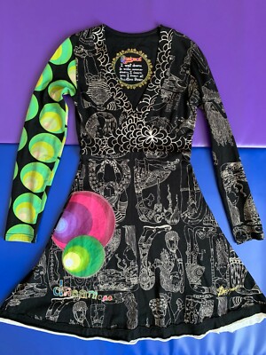 knee length dresses for ladies Multicolor Boho Floral Collared Long Sleeve Ruffled Dress Multicolor / M / 100%Polyester